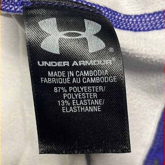 Under Armour Women’s Purple/Gray HeatGear Long Sleeve Striped Pullover-large - Picture 14 of 16
